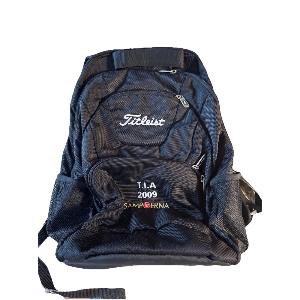Titleist Backpack Black Nylon Bag‎ Commuter Travel Golf Laptop